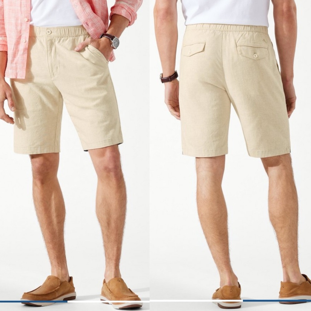 NWT Tommy Bahama Linen in Paradise E-Waist Shorts